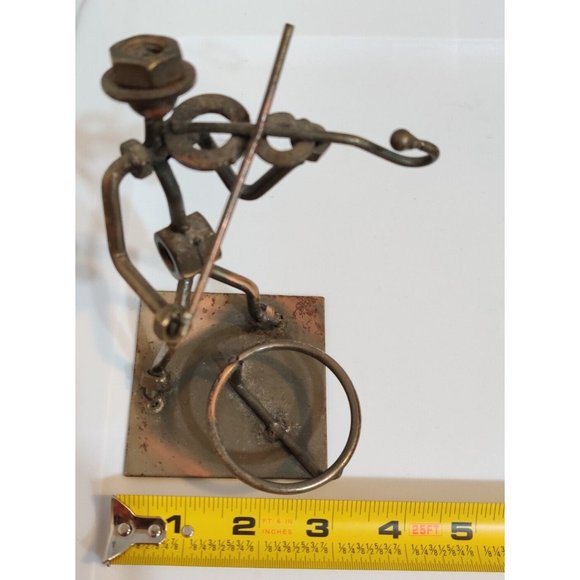 Violin Player Metal Nuts and Bolts Musician Figurine Candle Holder? 4x3.5x5" - Picture 10 of 12